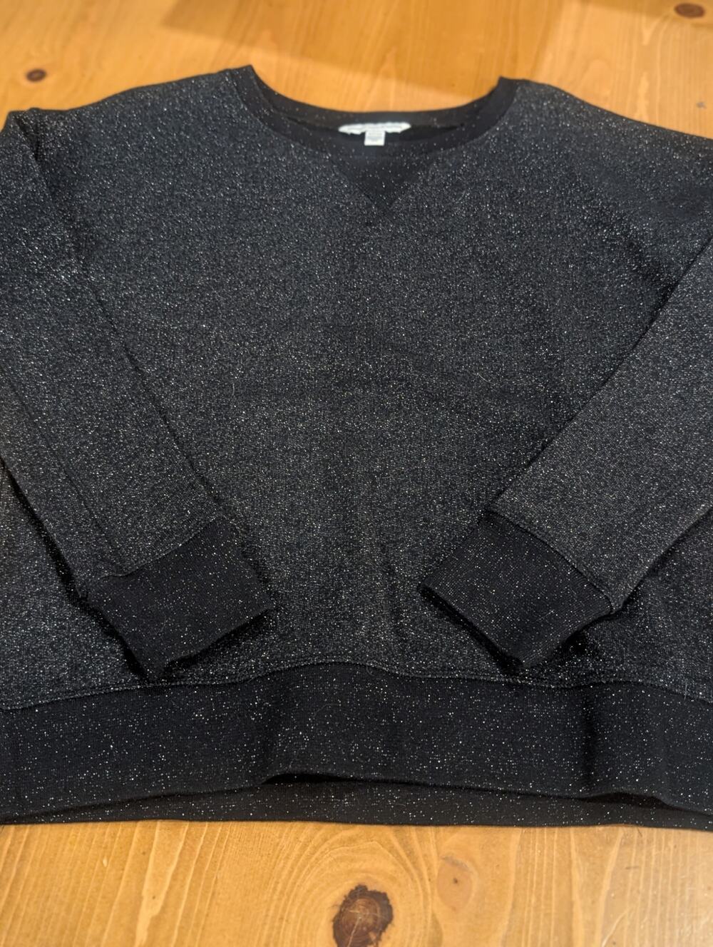 American Eagle Crew Neck Sweatshirt, Black, Sparkle, Women's Small, LN
